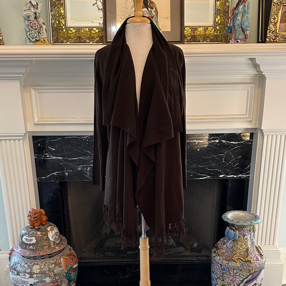 Vintage Suzie Dark Brown Women's Fringed Sweater - Picture 1 of 5